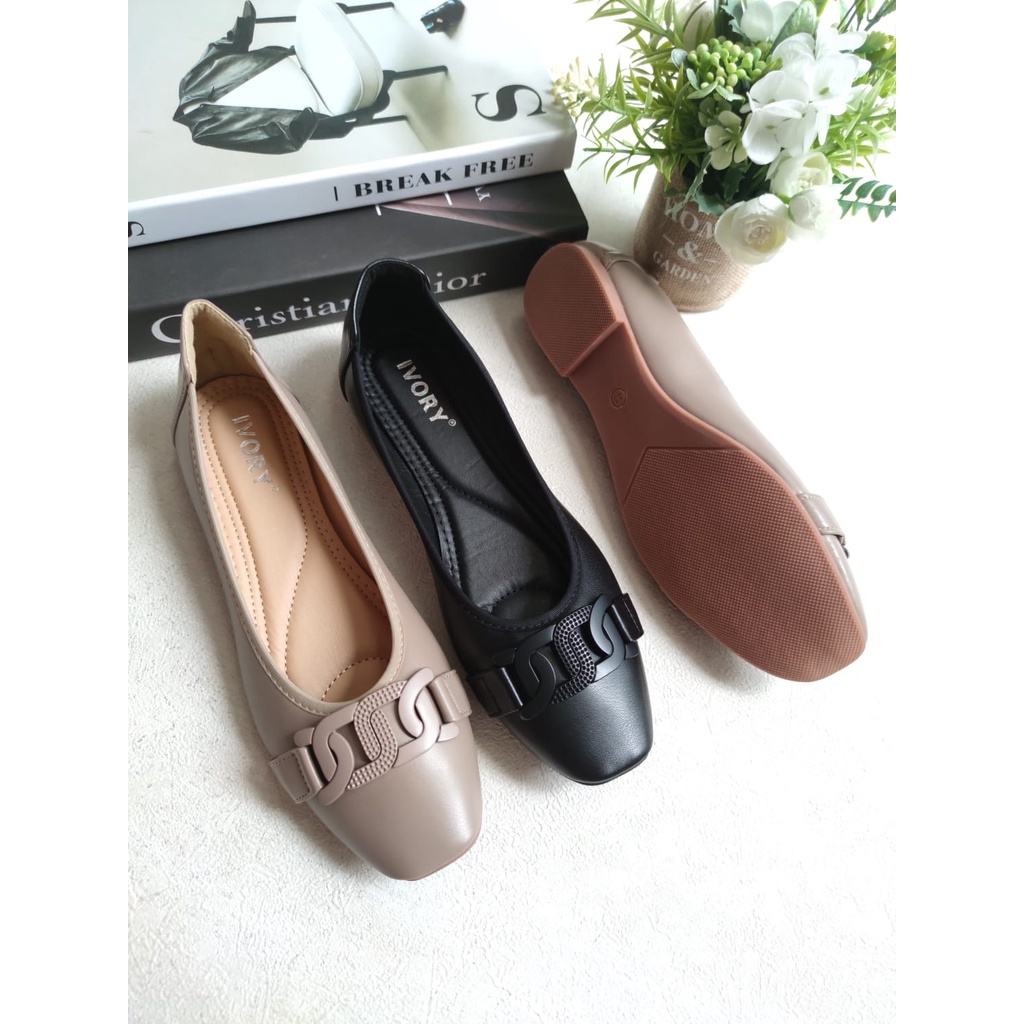 IVORY 610 Sepatu Flat Wanita Ukuran Jumbo 41 42 43 44 45