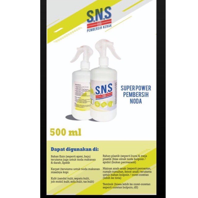 SNS Pembersih Noda Kain 500ml - Free Spons