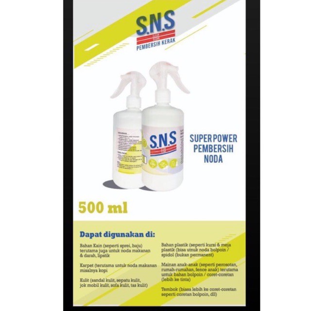 SNS Pembersih Noda Kain 500ml - Free Spons