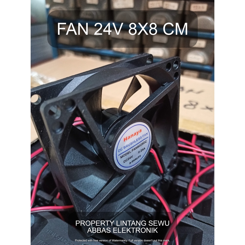 FAN KIPAS 8CM DC 24  VOLT MESIN LAS POWER AMPLIFIER DC 24 VOLT BRUSHLESS  8X8  MESIN LAS 24V 8 X 8