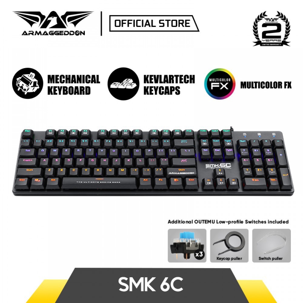 Armaggeddon SMK 6C Low Profile Mechanical Keyboard Outemu Blue Switch