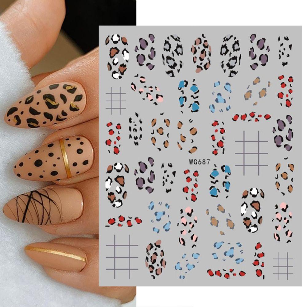 MXBEAUTY Leopard Nail Art Stiker Fashion Kartun Susu Sapi Hewan Print Nail Art Dekorasi Lion DIY Manicure Aksesoris