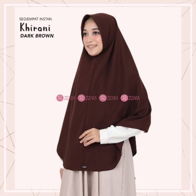 Khimar Khirani Original Zizara Kerudung Instan Bahan Adem Wollpeach 2 layer