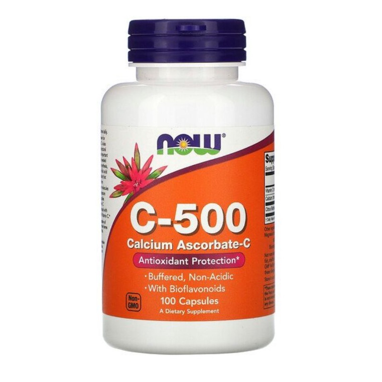 vitamin C 500mg Now buffered non acidic 100 capsules / vit c 500mg