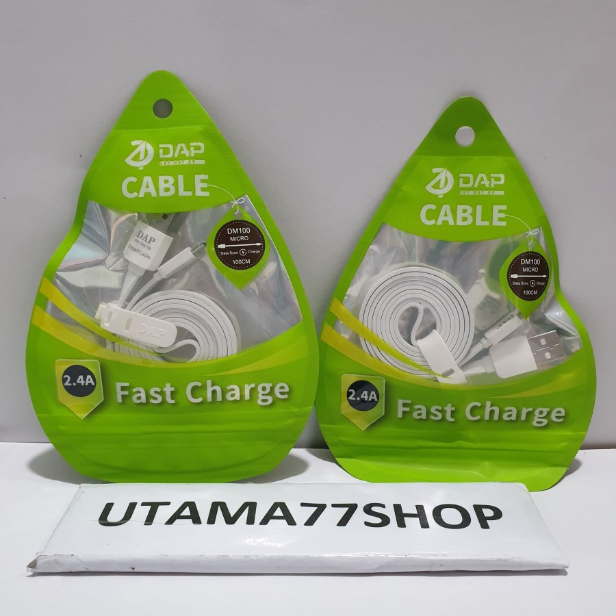 Kabel Data Micro usb DAP DM100 Kabel Micro USB Fast Charging 2.4A panjang 100 cm