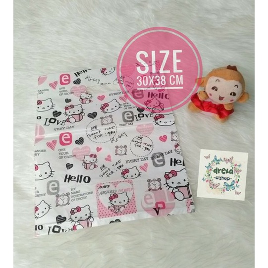 

terbatas Kantong plastik motif Hello kitty pink ukuran 30 x 38 cm Murah