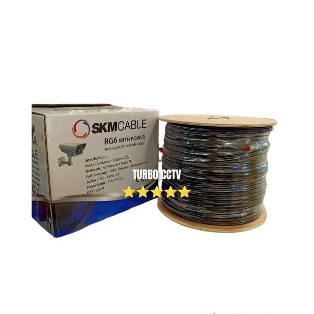 KABEL RG6 + POWER 300M SKM KABEL CCTV RG6 300M