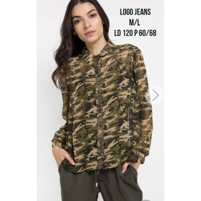 Kemeja Blus Wanita Remaja Dewasa Logo Jeans