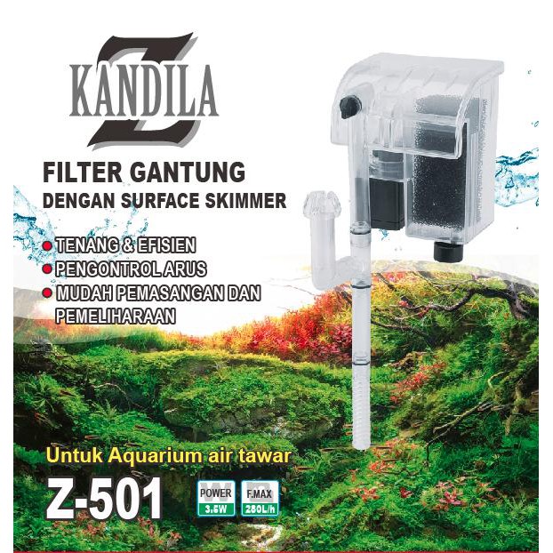 Kandila Z-501 Z501 Skimmer Filter Gantung Hanging Aquarium Aquascape