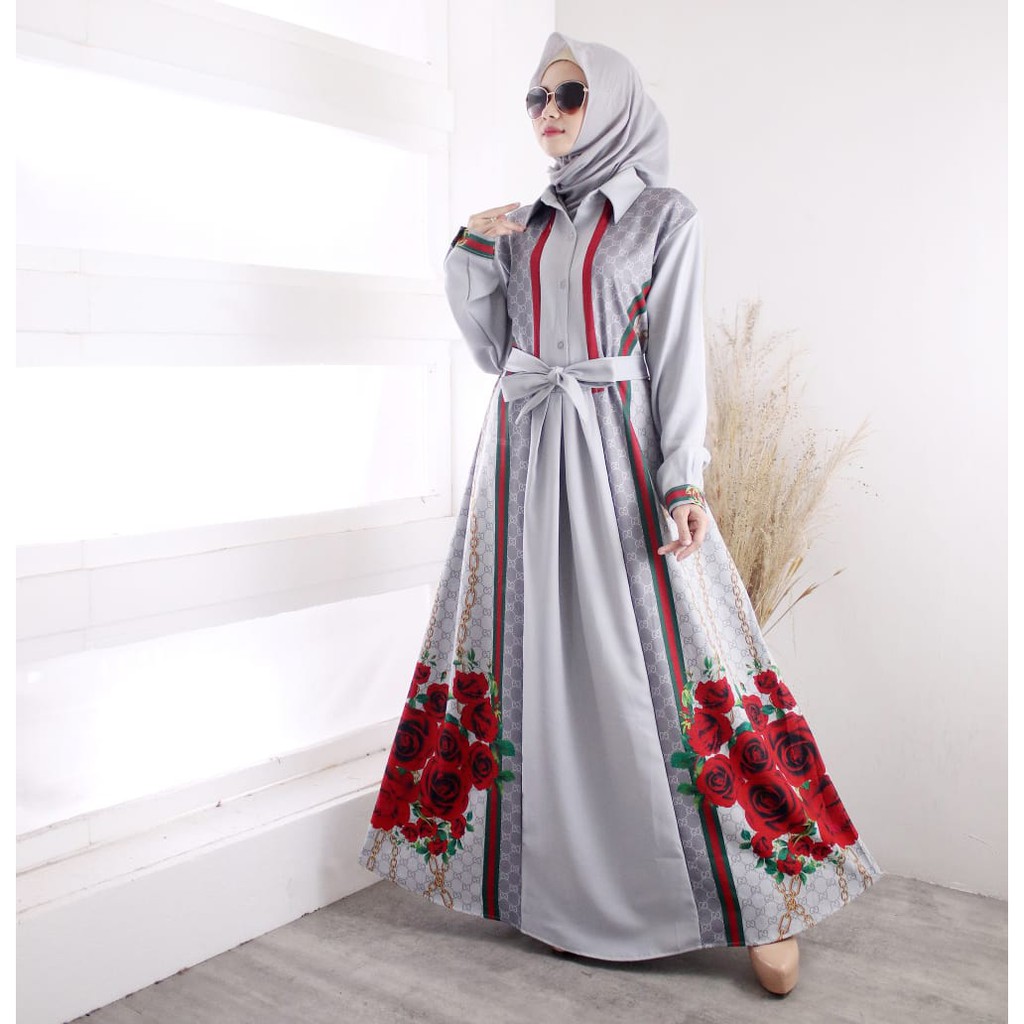  Gamis  Gucci  Moscrepe Import  Shopee Indonesia