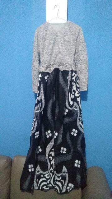 Zola_batik Couple Gamis Brokat 2526 - Kubah