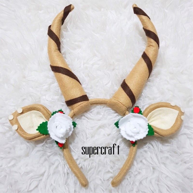 Bando Natal Karakter Rusa - Kostum Baju Natal Merry Christmas - Topi Natal