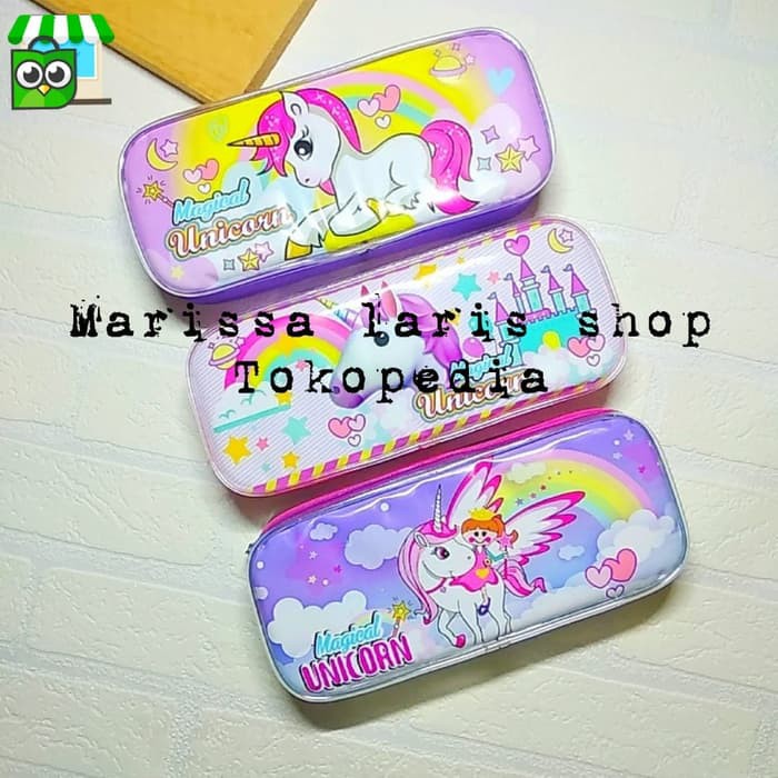 

kotak tempat pensil lucu karakter unicorn kuda poni