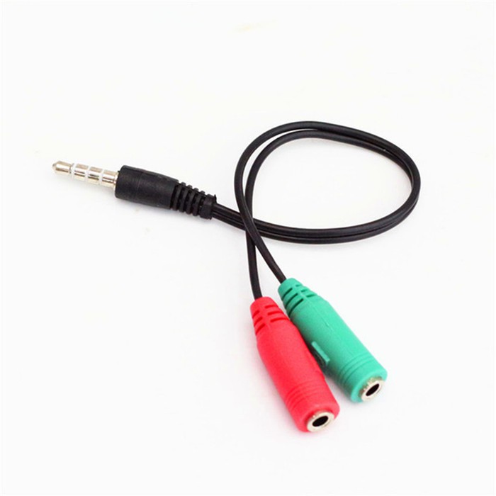 Conector Converter spliter HP Kabel Jack 3.5mm headset Male To 2 Female Mic dan Audio merah hijau