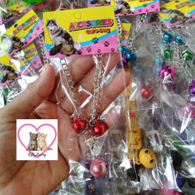 Kalung Motif Kalung Rantai Kalung Pita Kucing Anjing Kelinci Lonceng Bulat