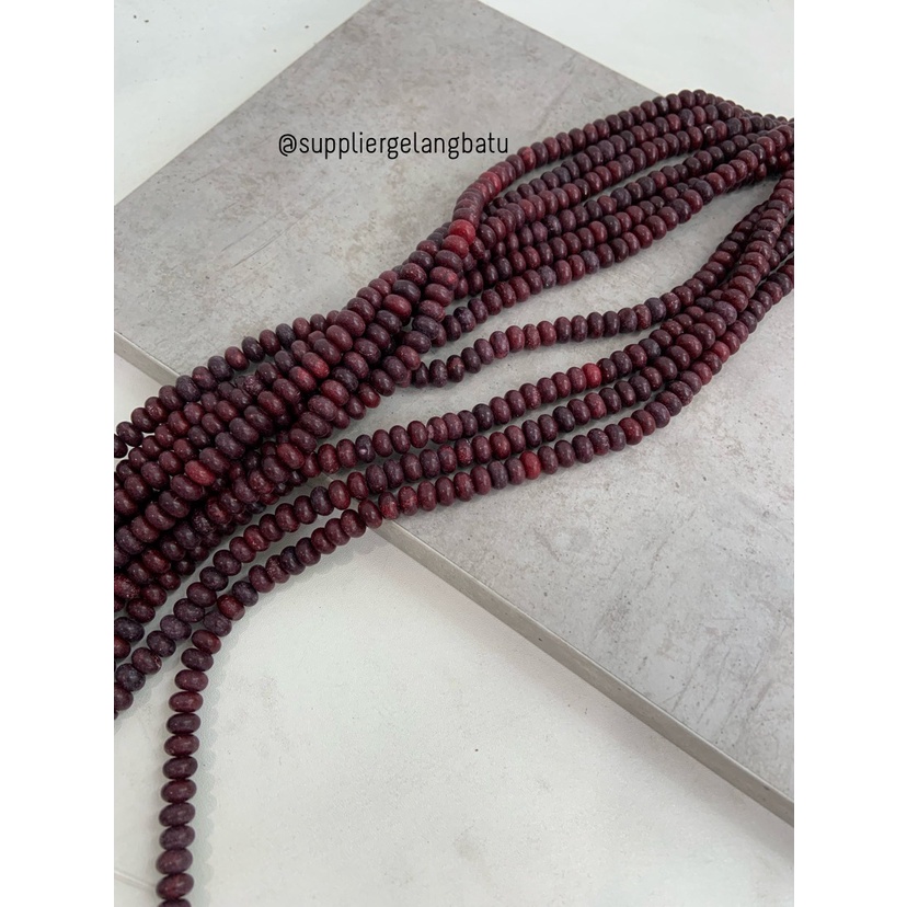 batu rondelle Stone Beads 4 x 6mm PURPLE AGATE DOFF pembatas tasbih