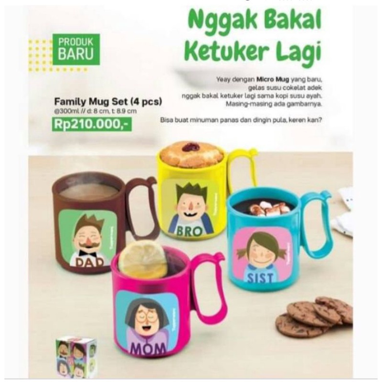 Family mug set tupperware (4) / mug / cangkir minum tupperware