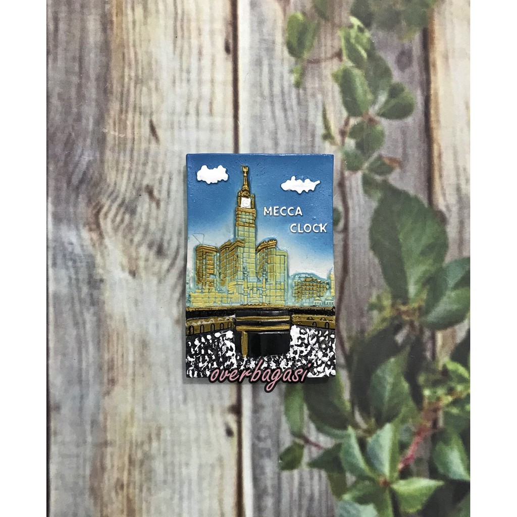 DEKORASI HIASAN RUMAH / TEMPELAN KULKAS MAGNET KULKAS JAM MEKAH MECCA CLOCK ARAB SAUDI