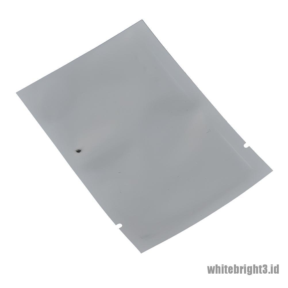 ❤White3 Warna Putih❤ 100pcs Kantong Vacuum Aluminum Foil Warna Silver Untuk Menyimpan Makanan