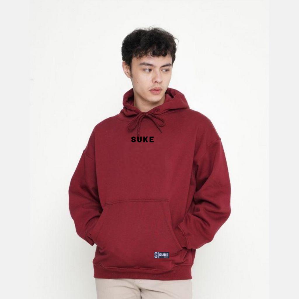 Sweater Hoodie Suke Sablon Teks Hitam Premium