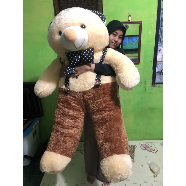 Boneka Teddy Bear BESAR Jojon  FLUFFY PLUFY PREMIUM 1.4Meter Label SNI