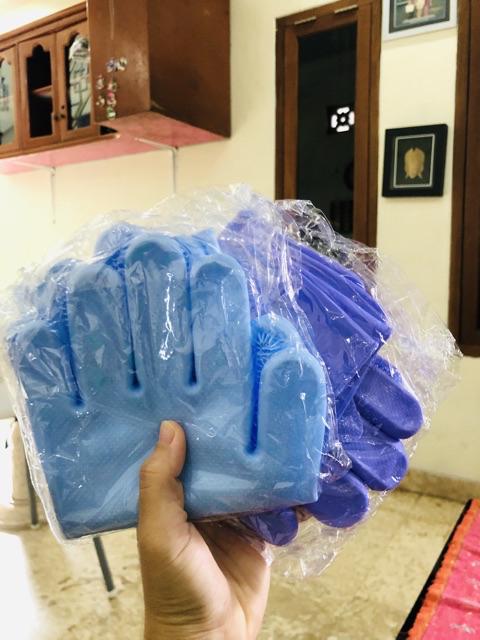 (sepasang) Sarung Tangan Cuci Piring Magic Silicone Cleaning Gloves Anti Panas