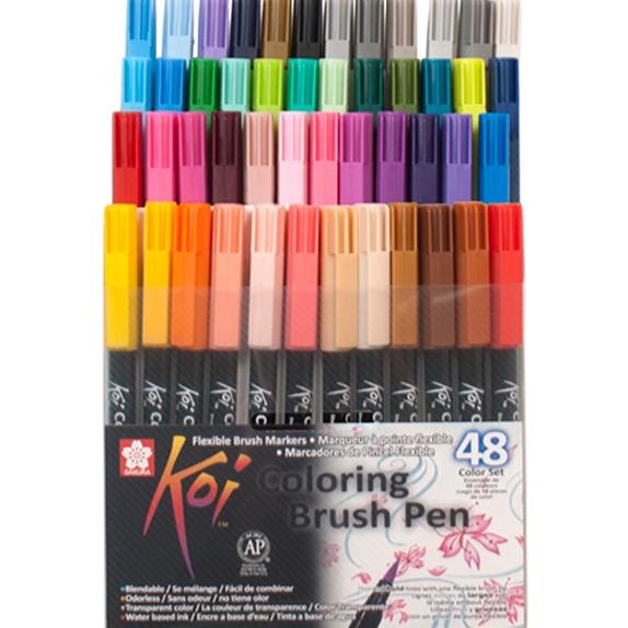 

(BISA COD) Sakura Koi Coloring Brush Pen - 48 Color Set TERLENGKAP Kode 670