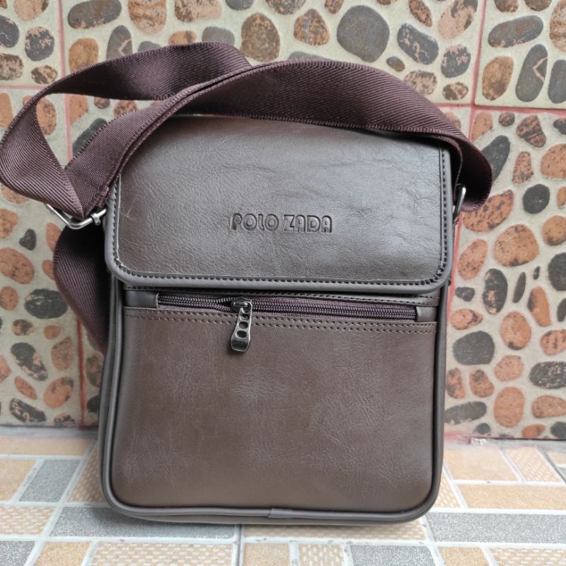 Tas selempang pria kulit Pu premium model by POLOZADA ORIGINAL