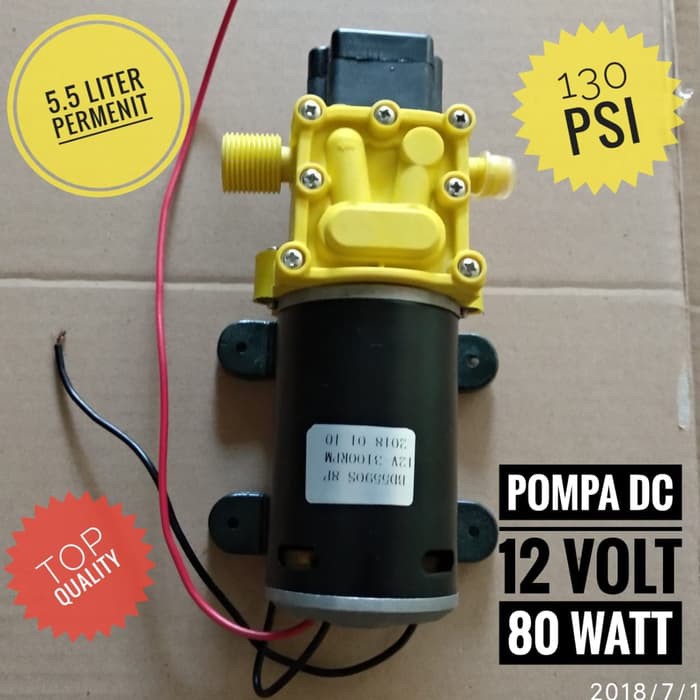 Pompa Air Dc 12 Volt 80 Watt 130 Psi 5 5 Lpm 8a Pompa Cuci Pertable Shopee Indonesia