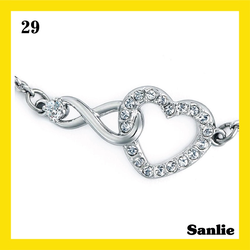 Sanlie Gelang Titanium Wanita Korea  Gelang Fashion Murah Model Hati 29