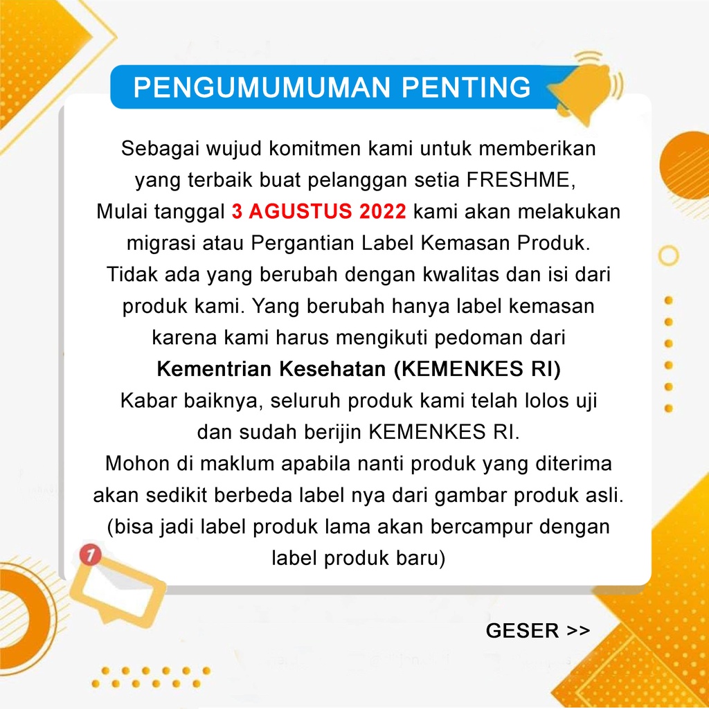 FRESHME - Parfum Laundry Tester / Parfum Saku / Parfum Laundry Contoh (30ML)