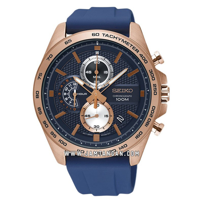 Seiko Chronograph SSB290P1 Blue Dial Blue Rubber Strap