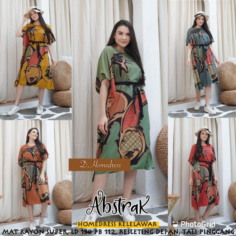ABSTRAK HOMEDRESS KELELAWAR MATT RAYON SUPER , JUMBO PREMIUM