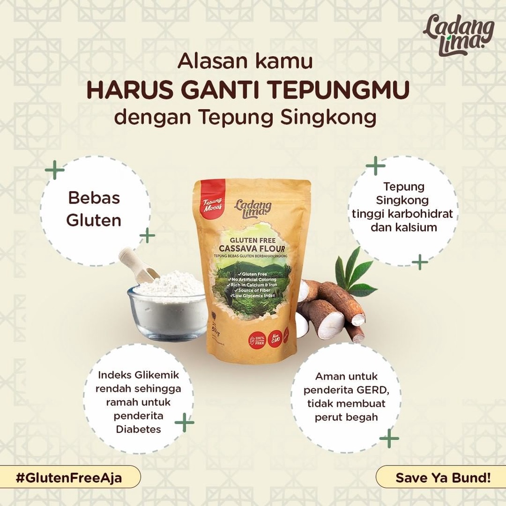 LADANG LIMA Cassava Flour 500 g Halal | Tepung Singkong Gluten Free