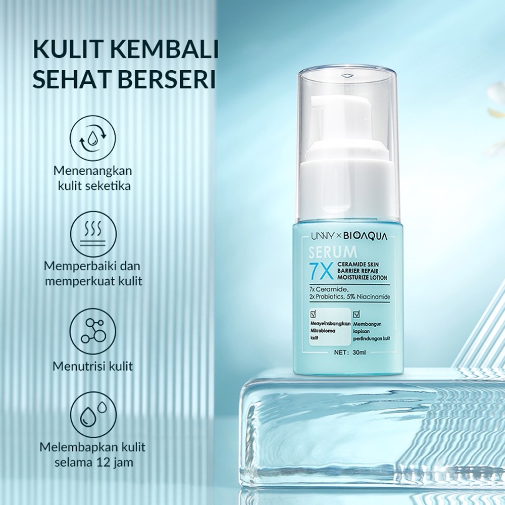 ❤ BELIA ❤ BIOAQUA 7X Ceramide Skin Barrier Repair Moisture | Toner 120ml | Serum Lotion 30ml | Cream 50g | Cleanser Facial Foam 100g | Body Wash 500ml | BPOM