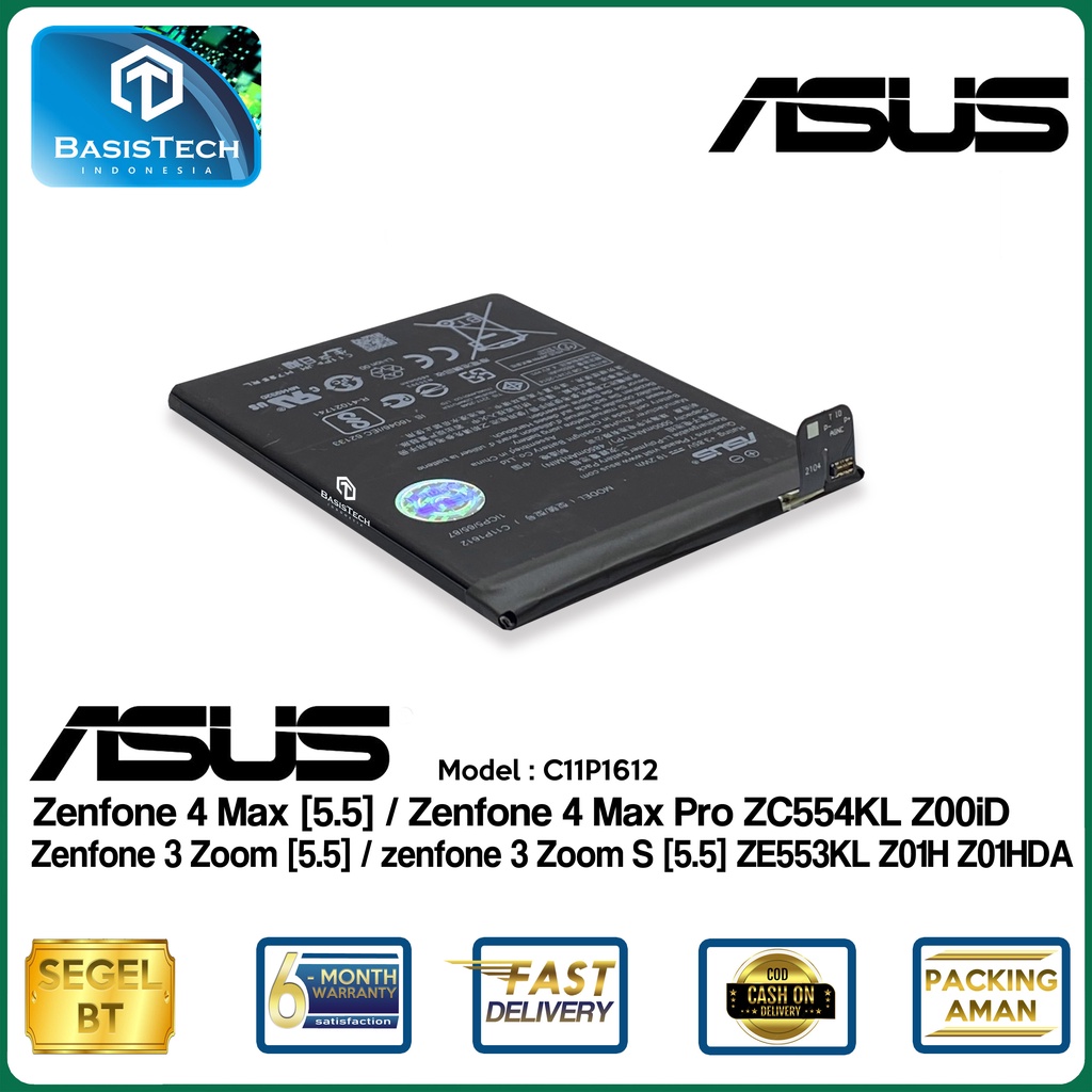 BATERAI ASUS ZENFONE 4 MAX PRO ZC554KL Z01iD - ZENFONE 3 ZOOM S ZE553KL Z01H Z01HDA - C11P1612 - ORI99