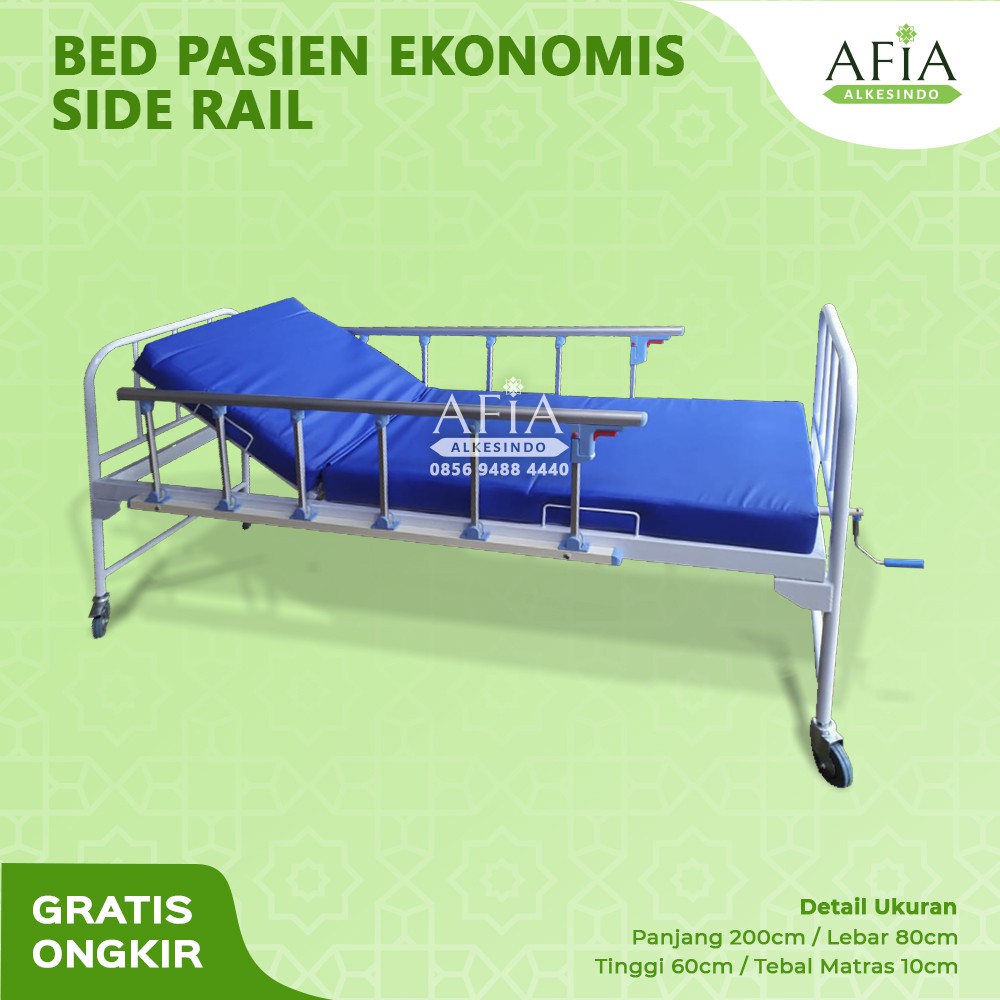 Bed pasien ekonomis 1 Crank - Side rail