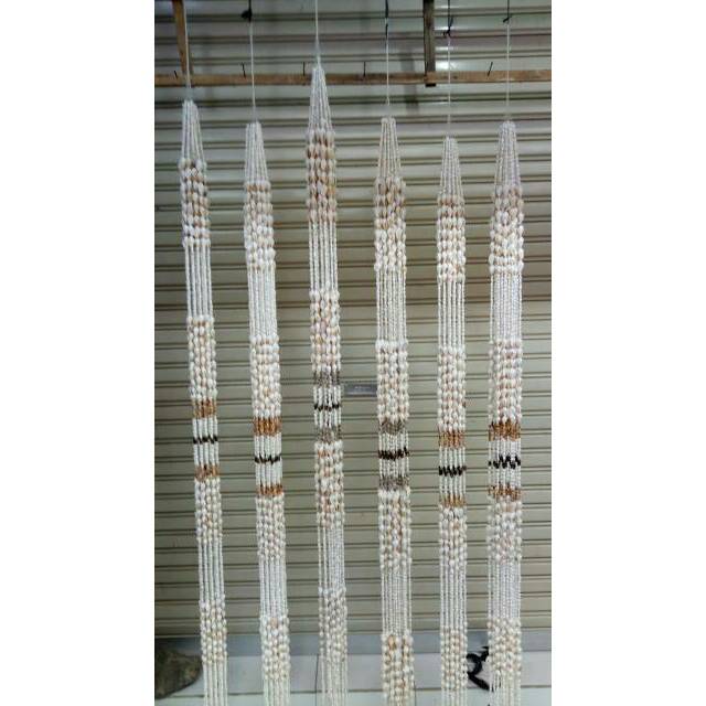 PROMO... Tirai kerang putih unik satu set 20 untai panjang