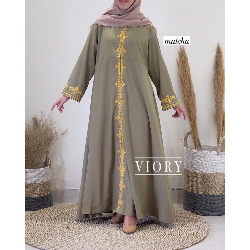 ABAYA BORDIR (Dress Abaya/ Dress Lebaran/ Gamis Bordir)