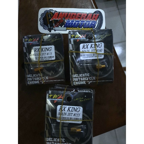 Main Jet MJ TWH RX King RXS RXK FIZ R FORCE 1NINJA RR  - 130 - 155 - 160 - 165 - 175 -Spuyer Bensin 