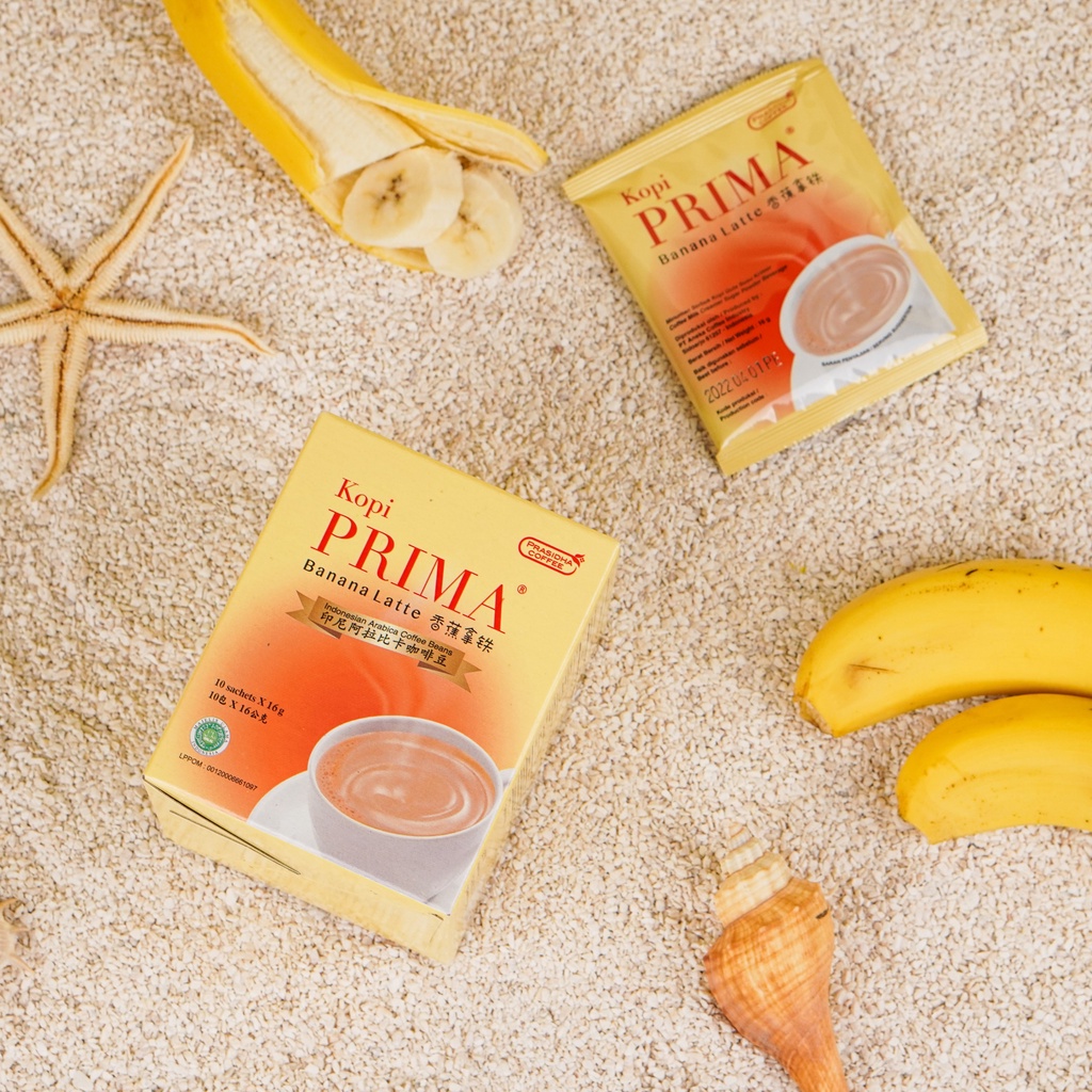 

Kopi Prima Banana Latte | 1 inner box ( 10 sachet X 16 gr )