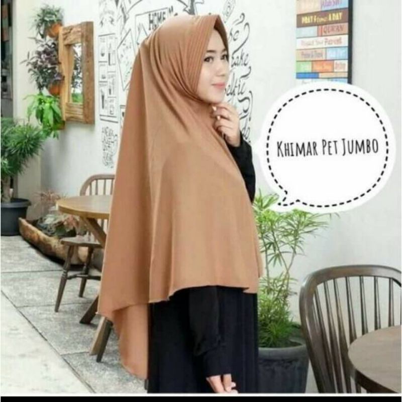 Hijab/jilbab instan jumbo/Khimar pet syar'i/Khimar jumbo XXL/ jilbab pinguin wolfis 75x100