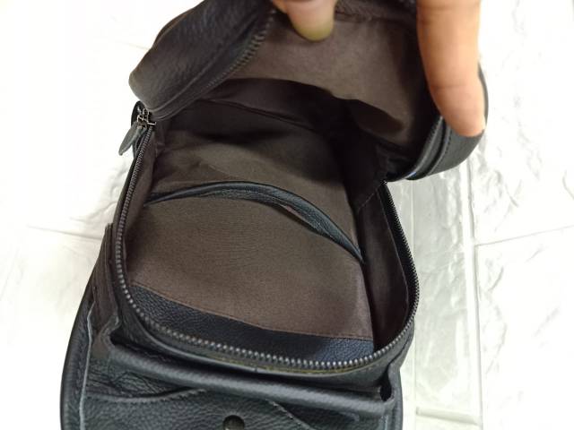 Slingbag Leather Black Bodybag