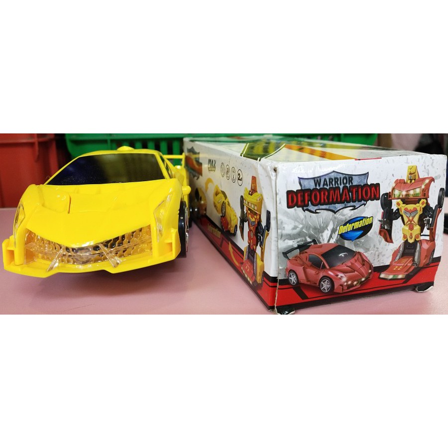 MAINAN MOBIL ROBOT WARRIOR DEFORMATION BUMBLE BEE TRANSFORMER BUMP &amp; GO