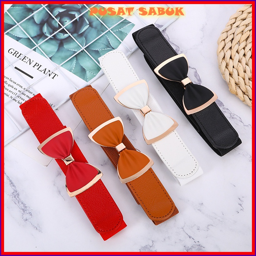 Belt Gesper Wanita Ikat Pinggang Fashion Sabuk Kecil Aksesoris Cewek Gasper Emas Model Kupu Karet Elastis Import Slim Kecil Kekinian Cantik Ramping Pesta Blet Hitam Merah Cm Obi Oby Pingang besar Dewasa Ibu jumbo Kupu2 Kupukupu kait jepit pernikahan kuat