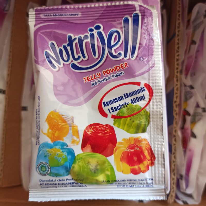 

Nutrijell Jelly Powder Serbuk Instan Rasa Anggur Grape 10 Gr