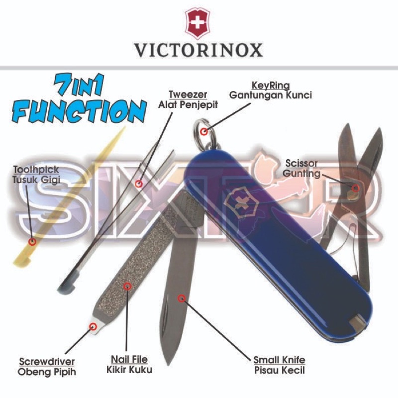 

victorinox sd classic original 7in1 multitools alat serbaguna