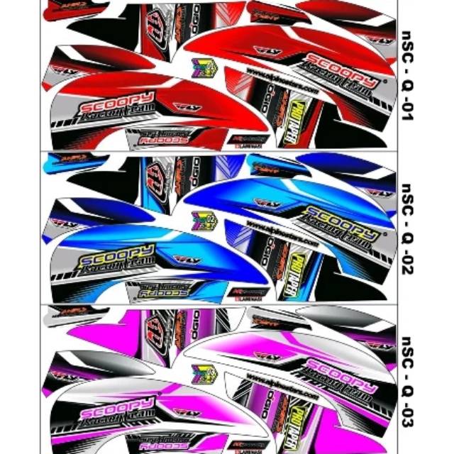 Striping Motor Scoopy 2013 2014 2015 2016 Fi / F1 Lama Variasi Honda Stiker Lis List Sticker