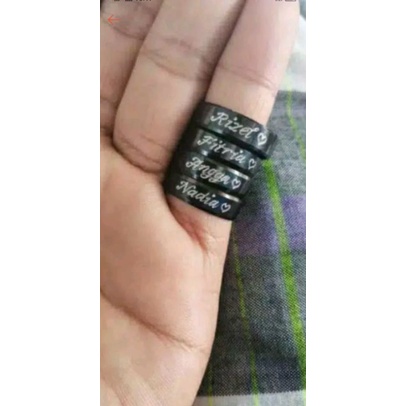 cincin titanium ukir nama