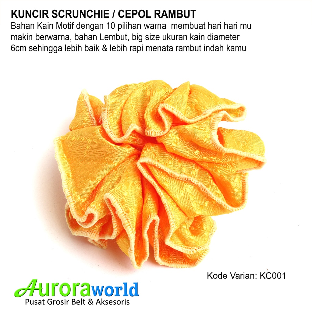 Kuncir Scrunchie /Cemol/cepol rambut/Ikat Rambut Ponytail Elastis Warna-Warni XL